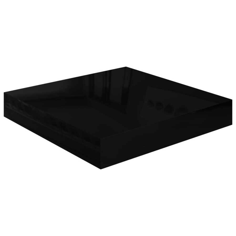 Vidaxl Floating Wall Shelf High Gloss Black Mdf Bookcase Display Storage Unit