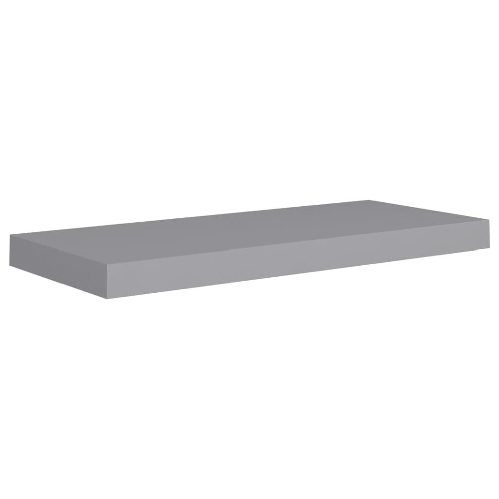 vidaXL Floating Wall Shelf Grey 60x23.5x3.8 cm MDF Display Book Hanging Rack