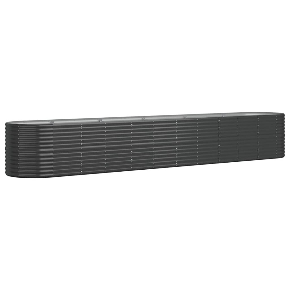 Vidaxl Anthracite (, 440 X 80 X 68 Cm) Garden Planter Patio Flower Pot Raised Garden Bed Powder-Coated Steel