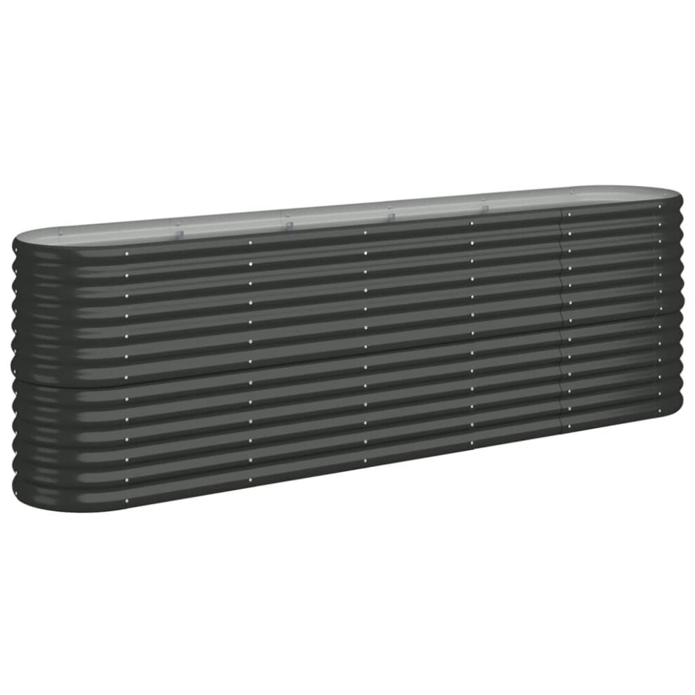 Vidaxl (, 224 X 40 X 68 Cm) Garden Planter Patio Flower Pot Raised Garden Bed Powder-Coated Steel Anthracite