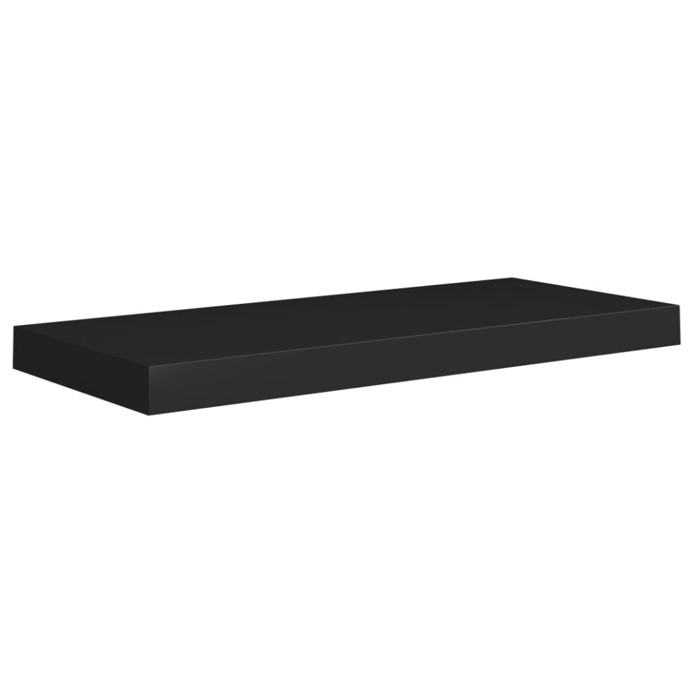 vidaXL Floating Wall Shelf Black 60x23.5x3.8 cm MDF Display Book Hanging Rack