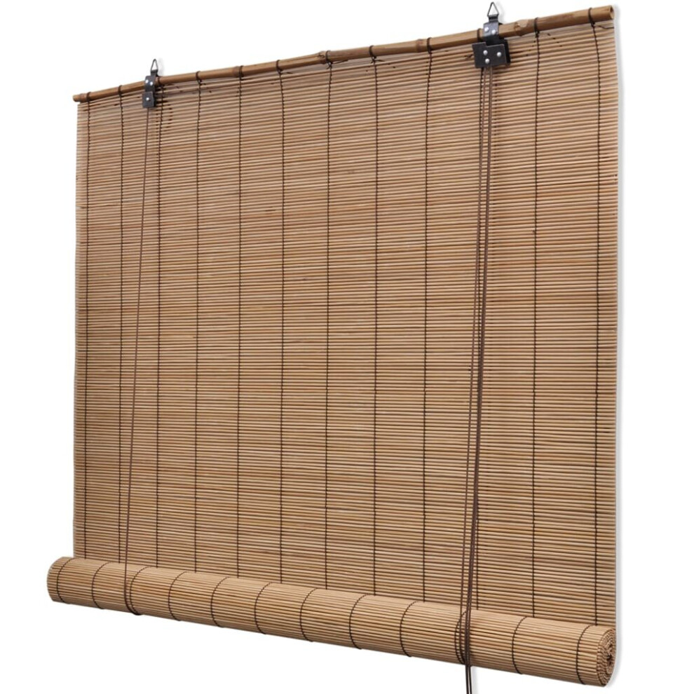 Vidaxl Roller Blind Bamboo 140X220cm Brown Home Window Curtain Shade Cover