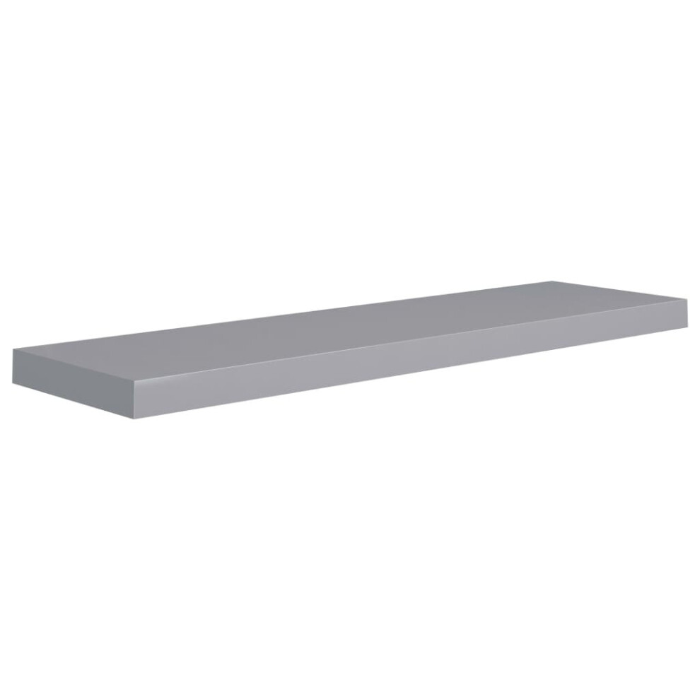 vidaXL Floating Wall Shelf Grey 90x23.5x3.8 cm MDF Display Book Hanging Rack