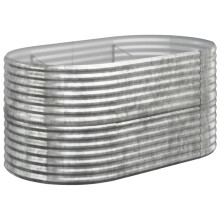 vidaXL Hochbeet Verzinkter Stahl 152x80x68 cm Silbern