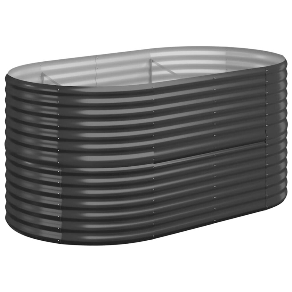 Vidaxl (, 152 X 80 X 68 Cm) Garden Planter Patio Flower Pot Raised Garden Bed Powder-Coated Steel Anthracite