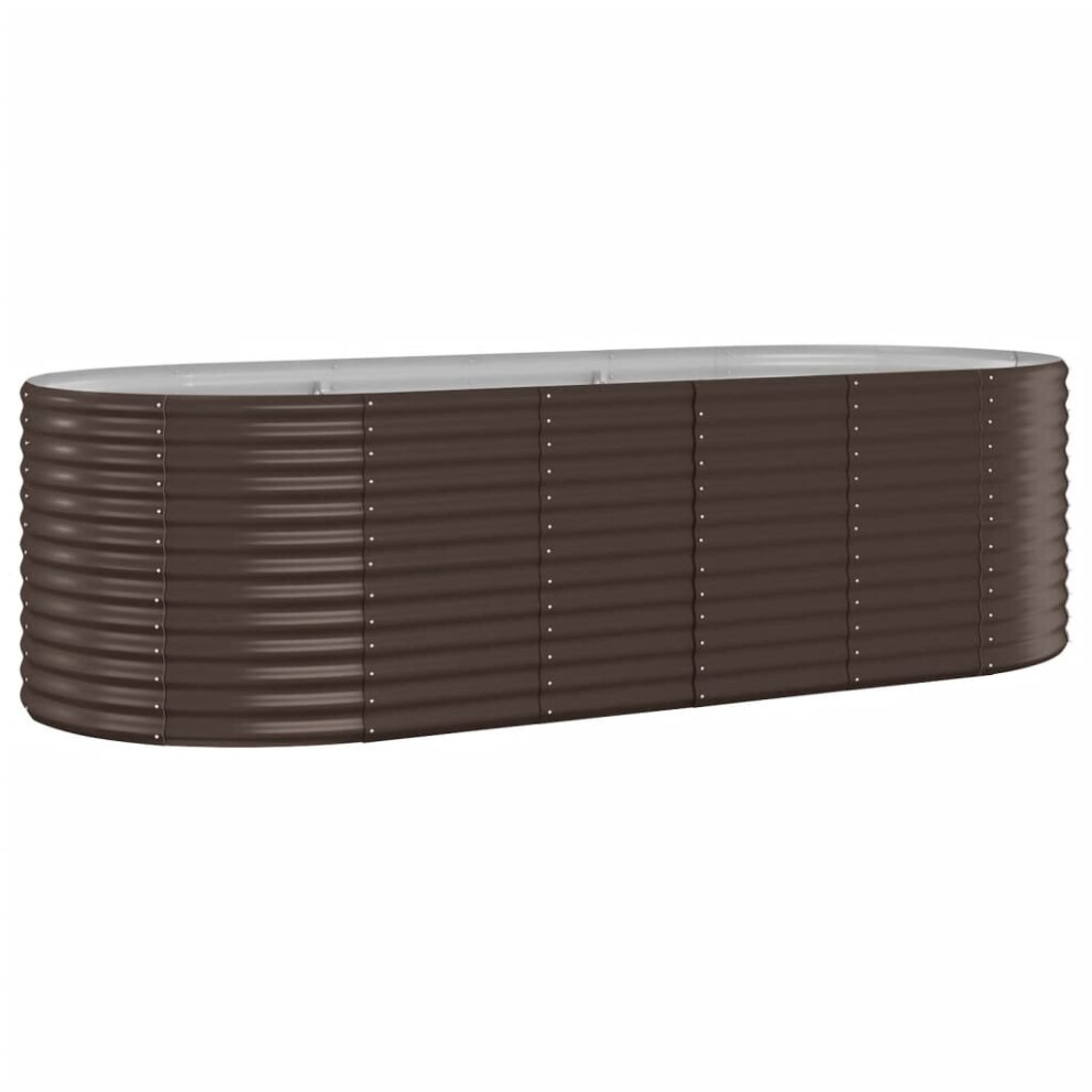 Vidaxl (Brown, 249 X 100 X 68 Cm (L X W X H)) Garden Planter Patio Flower Pot Raised Garden Bed Powder-Coated Steel