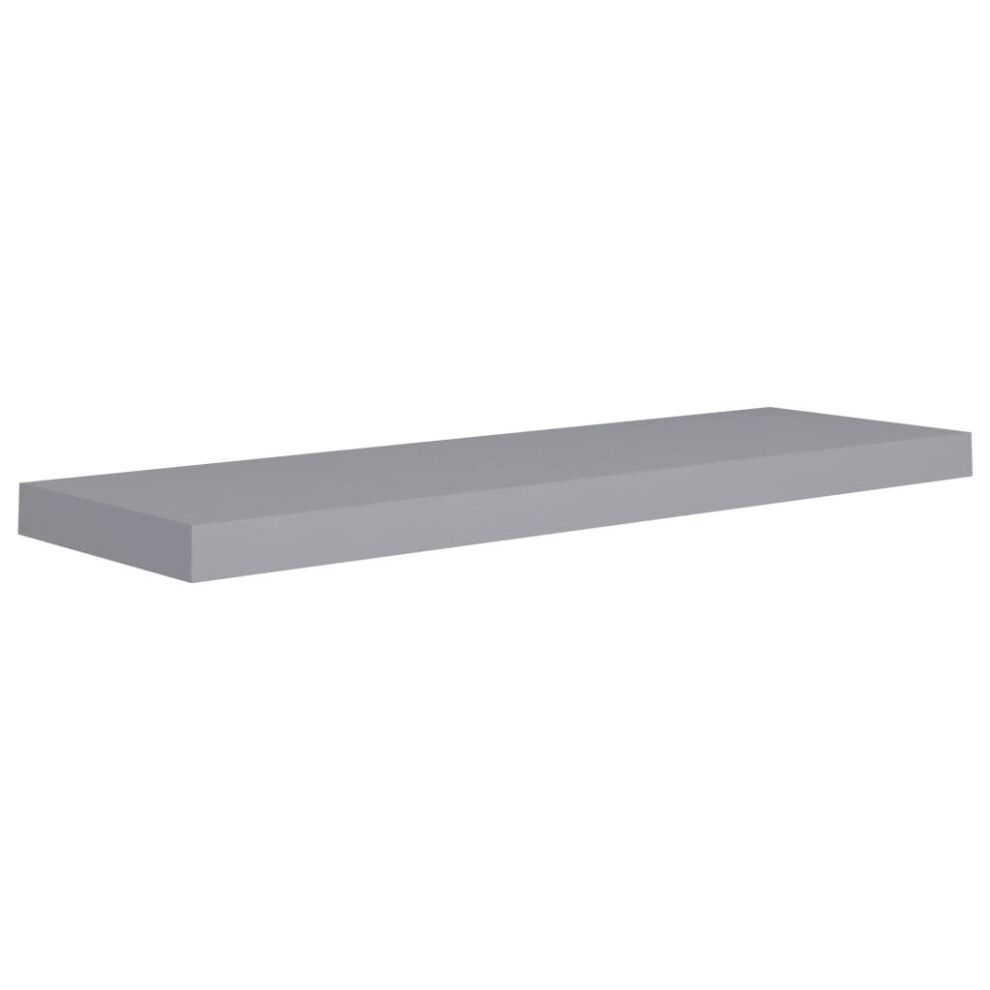 vidaXL Floating Wall Shelf Grey 80x23.5x3.8 cm MDF Display Book Hanging Rack