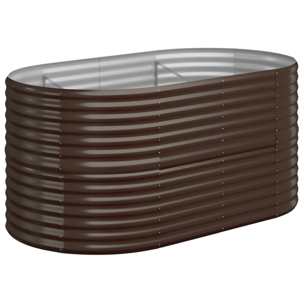 Vidaxl (Brown, 152 X 80 X 68 Cm) Garden Planter Patio Flower Pot Raised Garden Bed Powder-Coated Steel