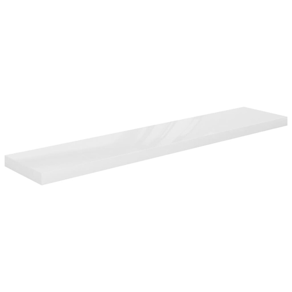 Vidaxl Floating Wall Shelf High Gloss White 120X23.5x3.8 Cm Mdf Display Rack