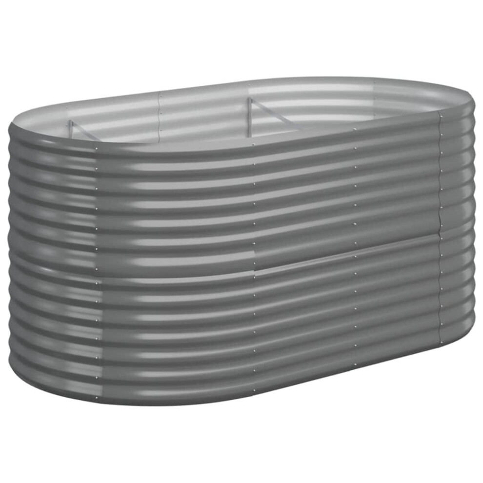 Vidaxl (, 152 X 80 X 68 Cm) Garden Planter Patio Flower Pot Raised Garden Bed Powder-Coated Steel Grey