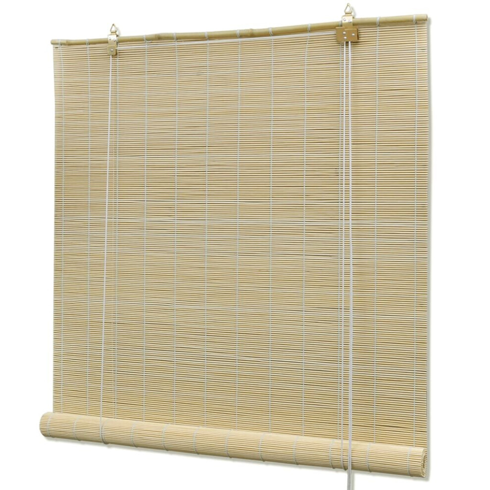 vidaXL Roller Blind Bamboo 100x220cm Natural Home Window Curtain Shade Cover