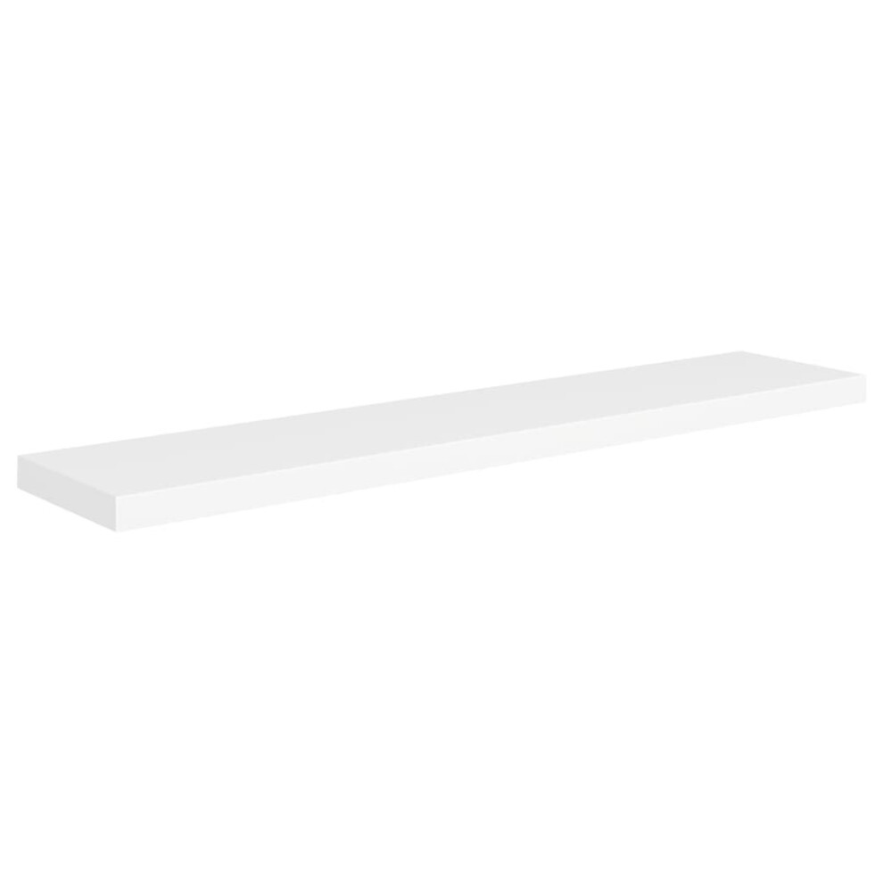 vidaXL Floating Wall Shelf White 120x23.5x3.8 cm MDF Display Book Hanging Rack