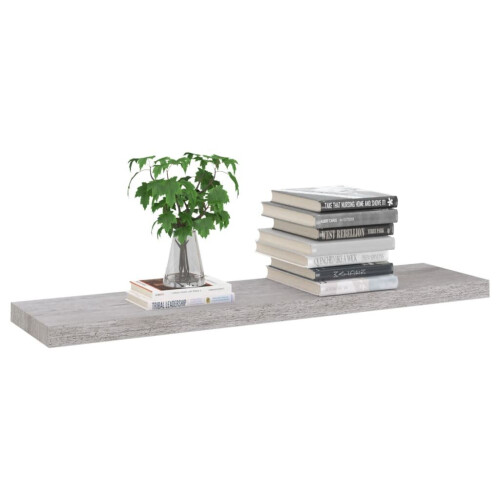 VidaXL vidaXL Floating Wall Shelf Concrete Grey MDF Wall Ledge Hanging Shelf CD Rack 2