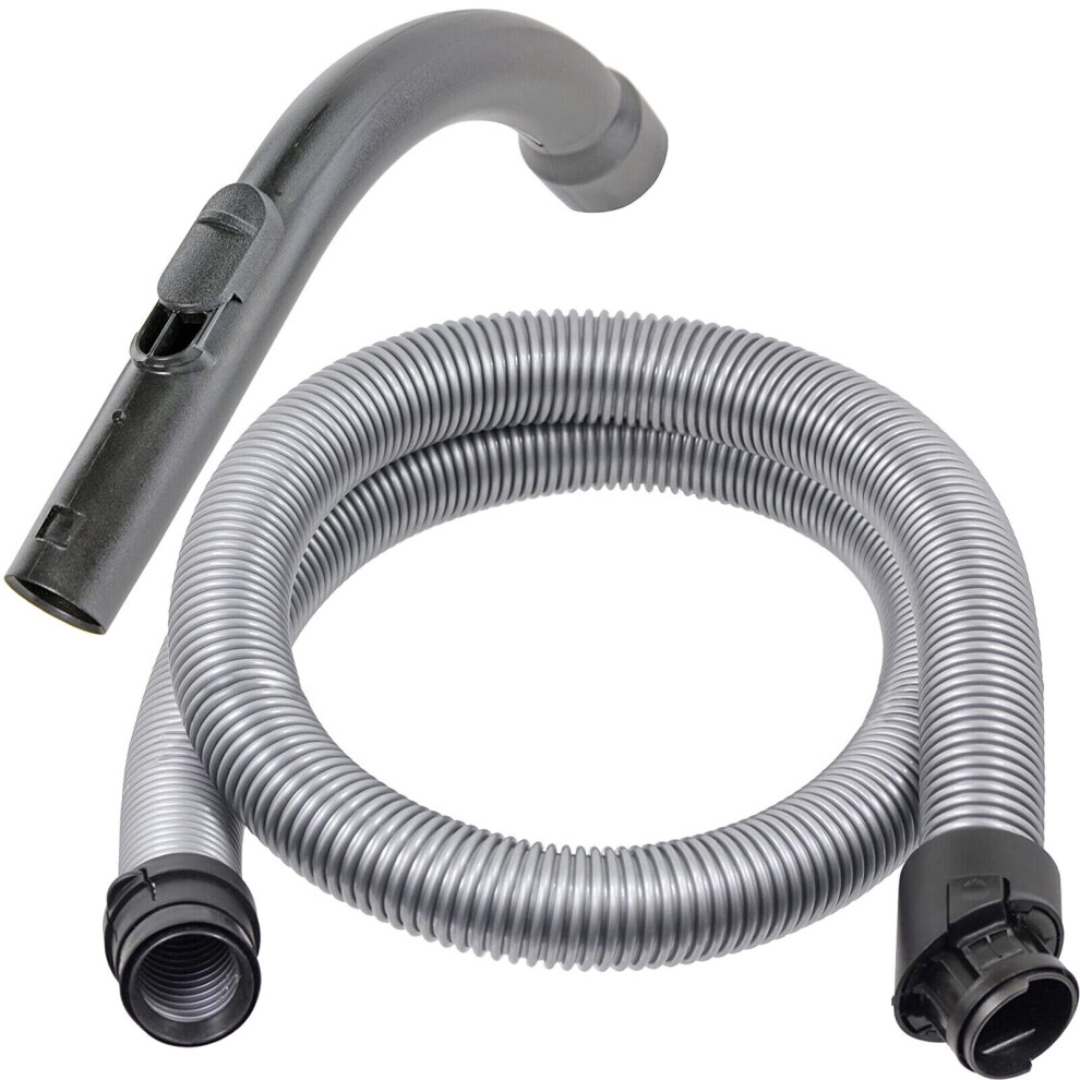 Spares2go Suction Hose + Curved Handle For Miele C3 Cat & Dog Complete Powerline Ecoline Vacuum Cleaner (1.8M)