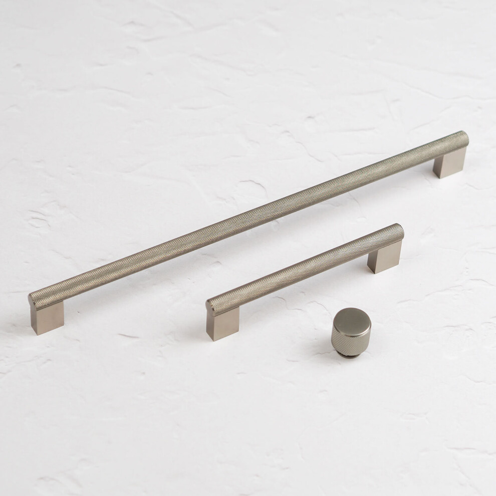 (128Mm Handle) 128Mm & 320Mm Brushed Nickel Knurled Handles Knob 5060796706642