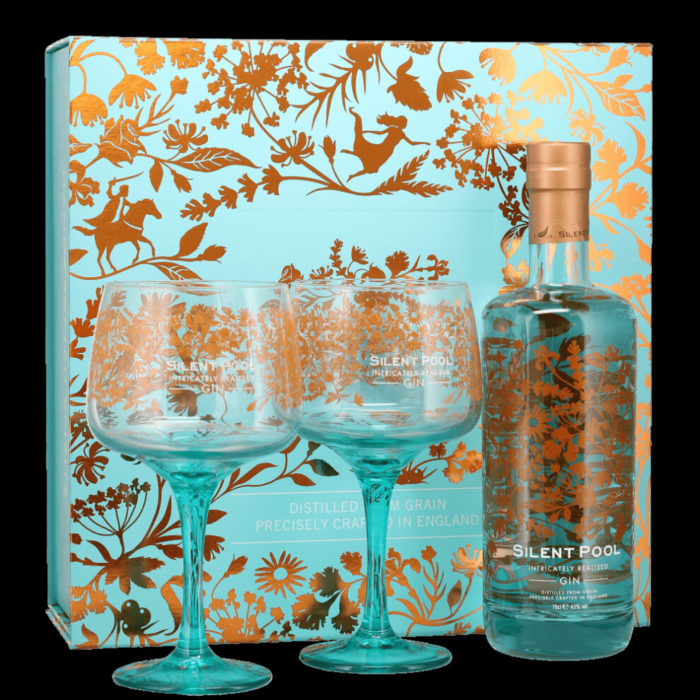 Silent pool Gin & 2 Glasses Gift Box 