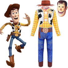 (10-12 Years) Kids Boys Toy Story Woody Halloween Christmas Cosplay Costume Fancy Jumpsuits Cowboy Hat Mask Outfit Set