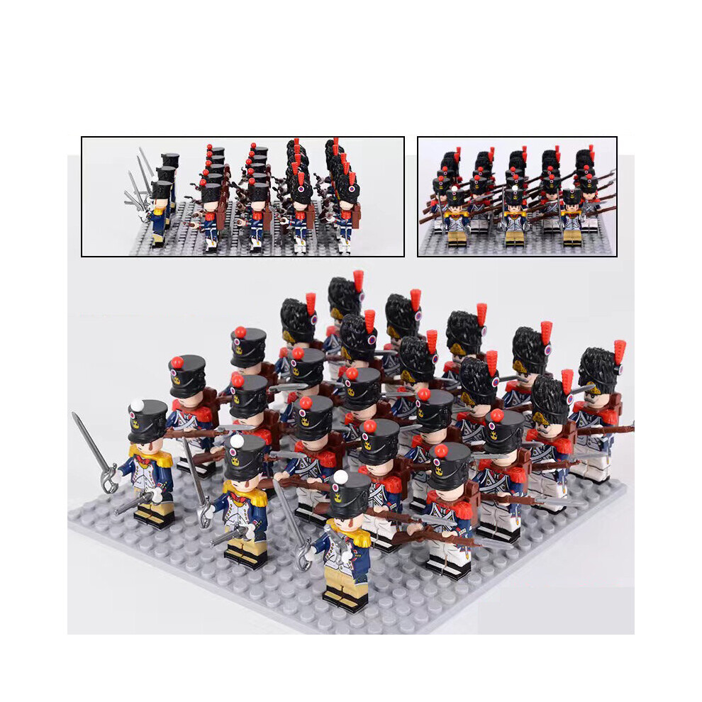 (Infantry Regiment-5) Napoleonic War RUSSlAN Armoured Military Infantry Soldier Building Block Mini Action Figures with Weapons