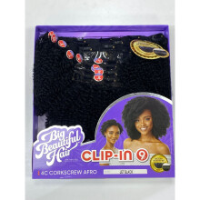 (Jet Black) Outre Feme Big Beautiful Hair Clip-in 9pcs 4C Corkscrew Afro