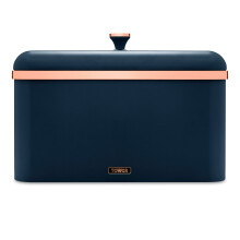 Tower Cavaletto T826130MNB Bread Bin in Midnight Blue & Rose Gold
