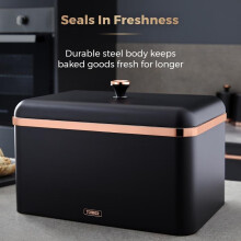 Tower Cavaletto Bread Bin Black & Rose Gold T826130BLK