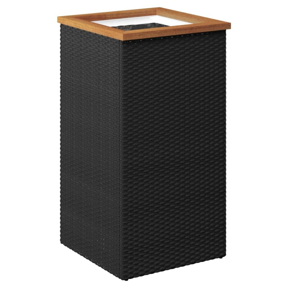 Vidaxl (40 X 40 X 80 Cm) Planter Raised Bed Planter Pot Garden Flower Pot Black Poly Rattan