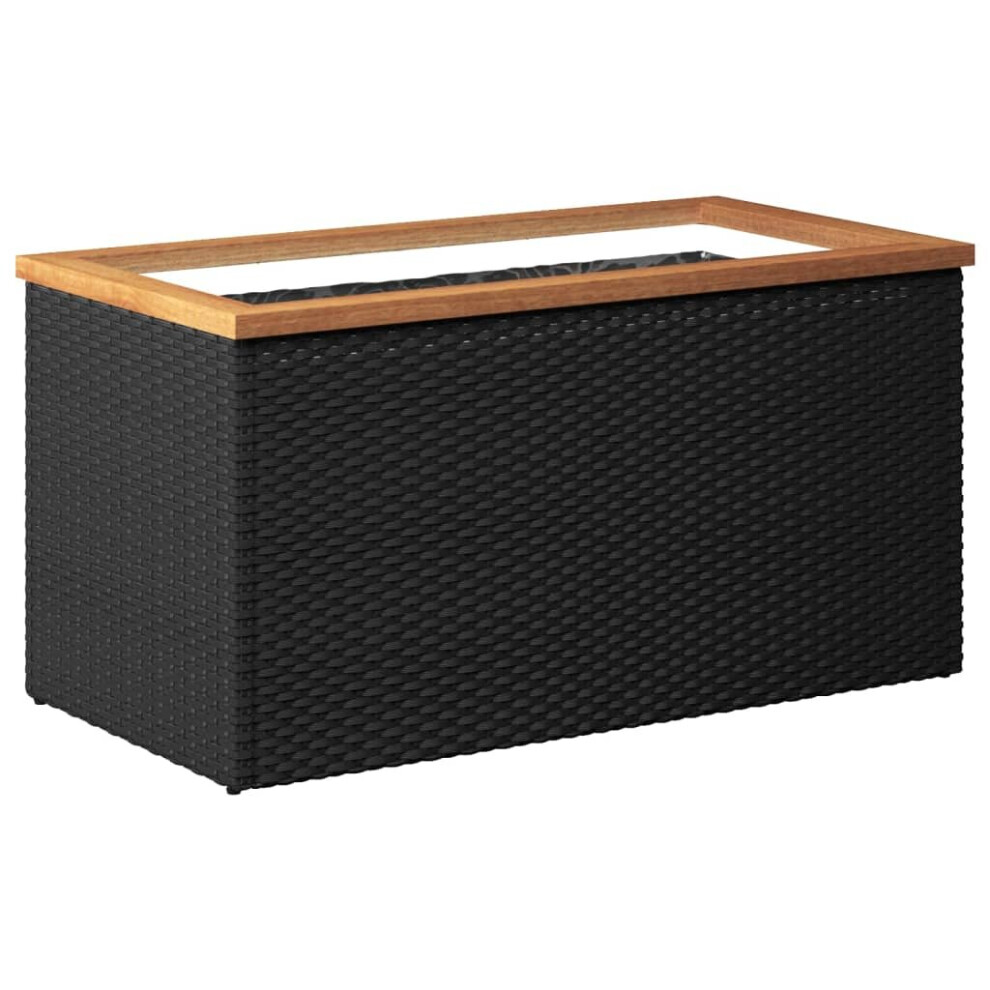 Vidaxl (80 X 40 X 40 Cm) Planter Raised Bed Planter Pot Garden Flower Pot Black Poly Rattan