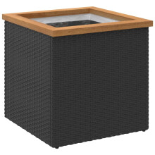 (40 x 40 x 40 cm) vidaXL Planter Raised Bed Planter Pot Garden Flower Pot Black Poly Rattan