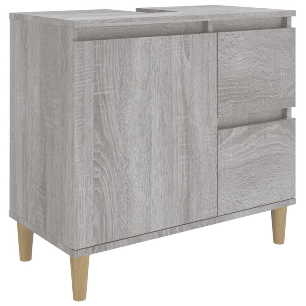 (grey sonoma) vidaXL Bathroom Cabinet Cupboard Washroom Storage Cabinet Engineered Wood