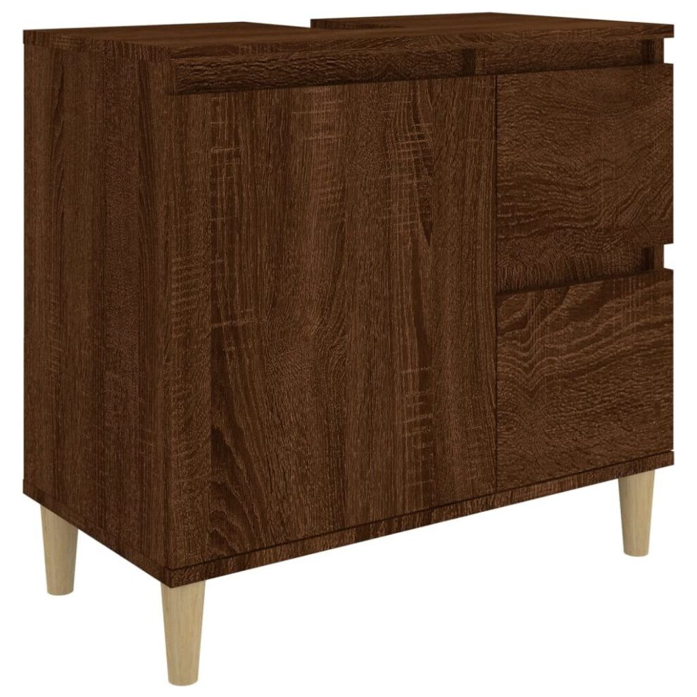 (brown oak) vidaXL Bathroom Cabinet Cupboard Washroom Storage Cabinet Engineered Wood