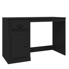(black) vidaXL Desk Computer Desk Office Writing Desk with Drawer Engineered Wood