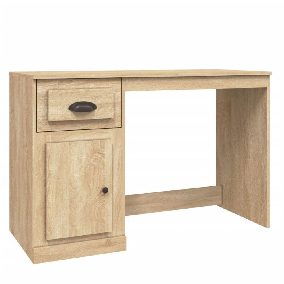 Vidaxl (Sonoma Oak) Desk Computer Desk Office Writing Desk With Drawer Engineered Wood
