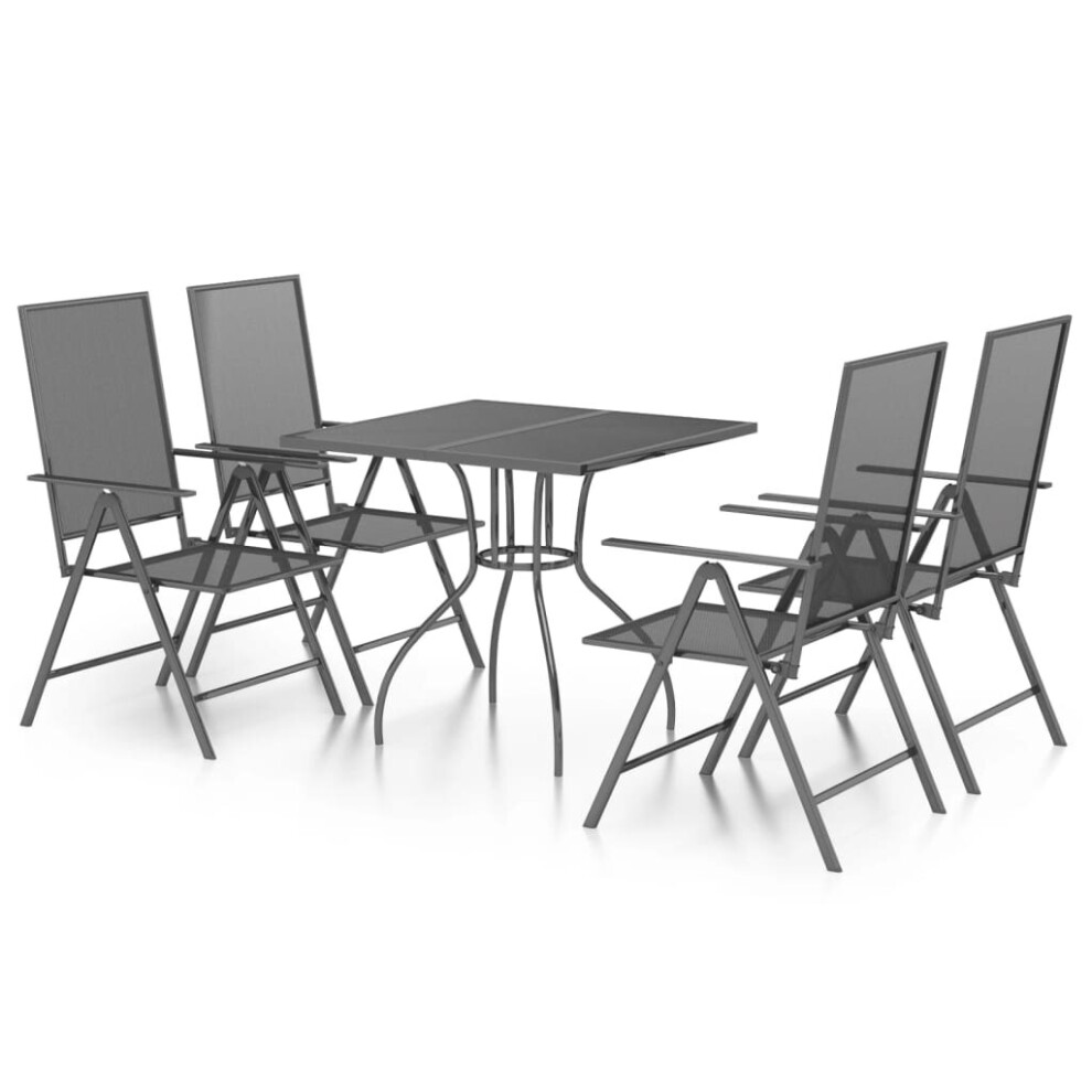 (80 cm table length/ 5 piece) vidaXL Garden Dining Set Outdoor Dining Table and Chairs Anthracite Steel