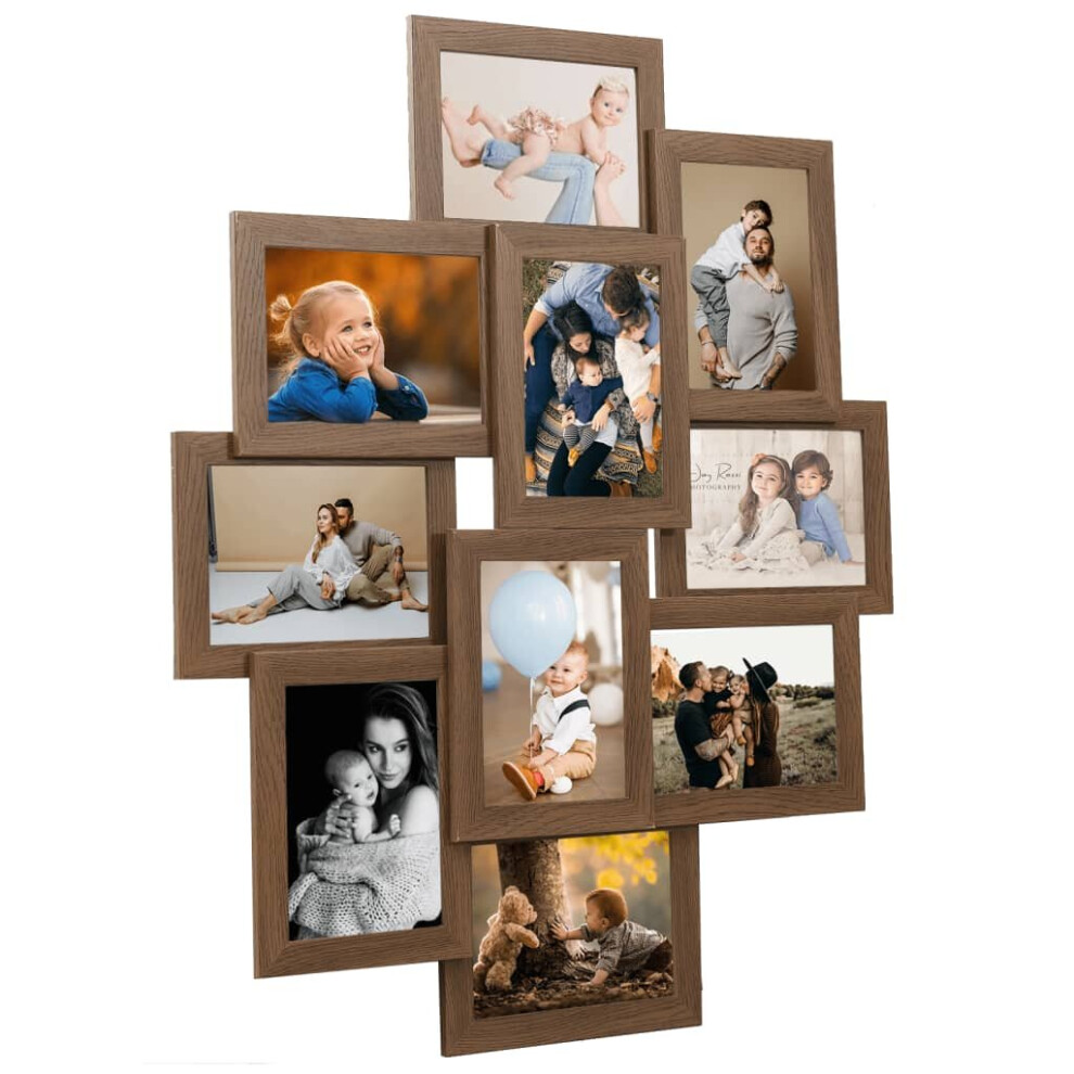 (10 x (13 x 18 cm)) vidaXL Collage Photo Frame MDF for 10x(13x18 cm)/10x(10x15 cm) Multi Colours