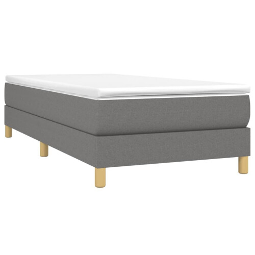VidaXL (dark grey, 25 cm/ 3ft single) vidaXL Box Spring Bed Frame Mattress Foundation Upholstered Bed Base Fabric 2