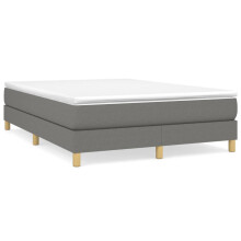 (dark grey, 25 cm/ 4ft6 double) vidaXL Box Spring Bed Frame Mattress Foundation Upholstered Bed Base Fabric