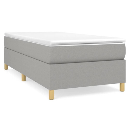 VidaXL (light grey, 35 cm/ 3ft single) vidaXL Box Spring Bed Frame Mattress Foundation Upholstered Bed Base Fabric
