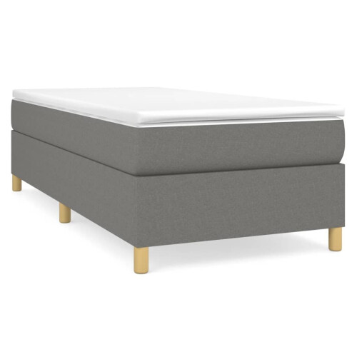 VidaXL (dark grey, 35 cm/ 3ft single) vidaXL Box Spring Bed Frame Mattress Foundation Upholstered Bed Base Fabric 1