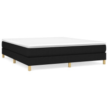 (black, 25 cm/ 6ft super king size) vidaXL Box Spring Bed Frame Mattress Foundation Upholstered Bed Base Fabric