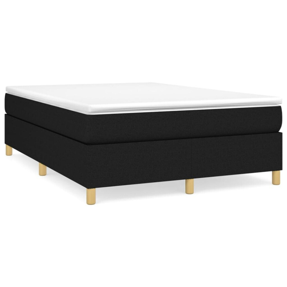 New Vidaxl (, 35 Cm/ 4Ft6 Double) Box Spring Bed Frame Mattress Foundation Upholstered Bed Base Fabric Black
