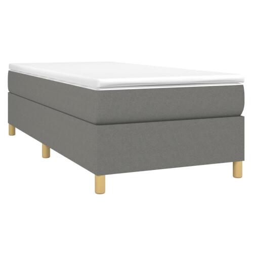 VidaXL (dark grey, 35 cm/ 3ft single) vidaXL Box Spring Bed Frame Mattress Foundation Upholstered Bed Base Fabric 2