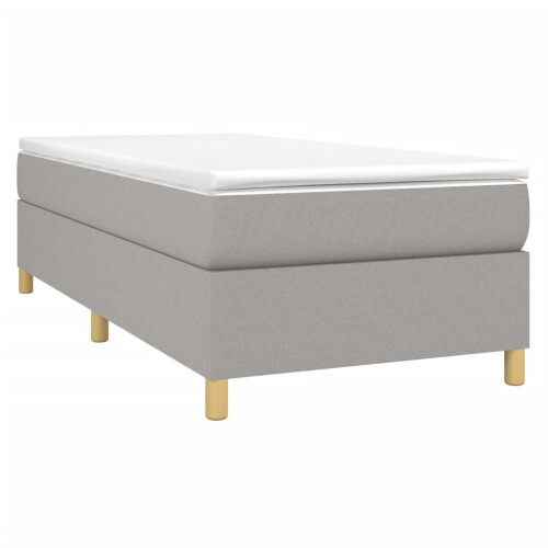 VidaXL (light grey, 35 cm/ 3ft single) vidaXL Box Spring Bed Frame Mattress Foundation Upholstered Bed Base Fabric 2