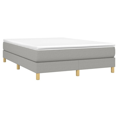 VidaXL (light grey, 25 cm/ 4ft6 double) vidaXL Box Spring Bed Frame Mattress Foundation Upholstered Bed Base Fabric 2