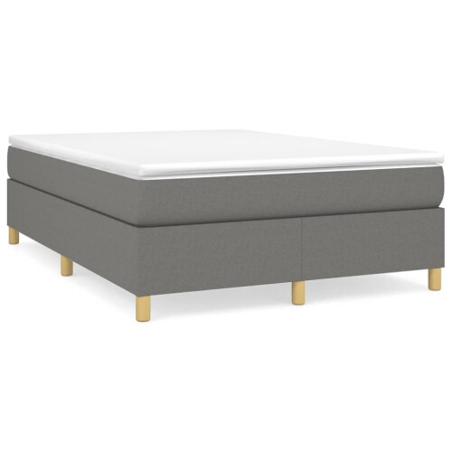 VidaXL (dark grey, 35 cm/ 4ft6 double) vidaXL Box Spring Bed Frame Mattress Foundation Upholstered Bed Base Fabric 1