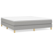 (light grey, 25 cm/ 6ft super king size) vidaXL Box Spring Bed Frame Mattress Foundation Upholstered Bed Base Fabric