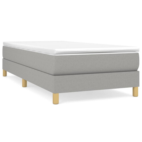 VidaXL (light grey, 25 cm/ 3ft single) vidaXL Box Spring Bed Frame Mattress Foundation Upholstered Bed Base Fabric