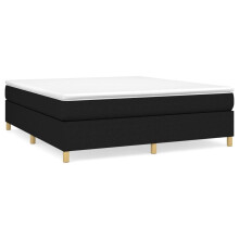 (black, 35 cm/ 6ft super king size) vidaXL Box Spring Bed Frame Mattress Foundation Upholstered Bed Base Fabric