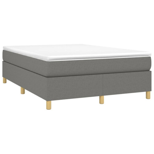 VidaXL (dark grey, 35 cm/ 4ft6 double) vidaXL Box Spring Bed Frame Mattress Foundation Upholstered Bed Base Fabric 2
