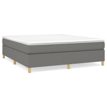 (dark grey, 35 cm/ 6ft super king size) vidaXL Box Spring Bed Frame Mattress Foundation Upholstered Bed Base Fabric
