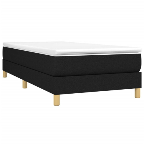 VidaXL (black, 25 cm/ 3ft single) vidaXL Box Spring Bed Frame Mattress Foundation Upholstered Bed Base Fabric 2